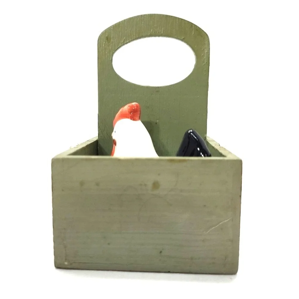 Vintage Hen Salt and Pepper Shakers In a Coop‎ Farmhouse Cottagecore